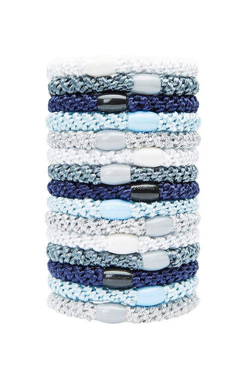L. Erickson Grab & Go Ponytail Holders - Atlantic, Set of 15, Exceptionally Secure Hold