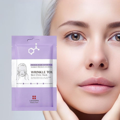 | Wrinkle Tox Skin Clinic Mask | Adenosine-Infused Anti-Aging Facial Sheet for Fine Lines, Wrinkles, and Firmness | Premium Grade Cotton, Collagen Boosting (5 Sheets)