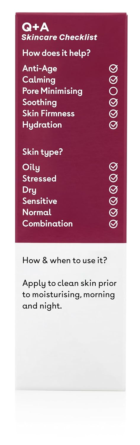 Q+A Hyaluronic Acid Facial Serum, Hydrating Serum for Healthy and Plump Skin, 30ml/1fl.oz