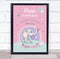 The Card Zoo Elephant Pink New Baby Birth Details Nursery Christening Keepsake Gift Print