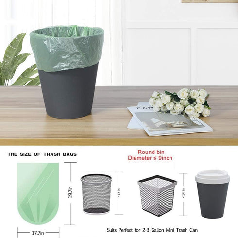Jaoul 2.6 Gallon Trash Bags, Strong & Unscented Mini Garbage Bags for Kitchen, Bathroom, Office, Green, 80 Counts