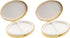 Set of 2 Oval-Shaped Pocket Purse Pill Box & Organizer with Dual Compartments (Gold Victorian)