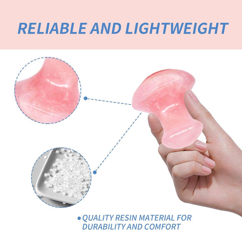 Mushroom Gua Sha Stone - Natural Rose Quartz Aventurine Face Massager for Eye, Neck, Spa Relaxing Massage