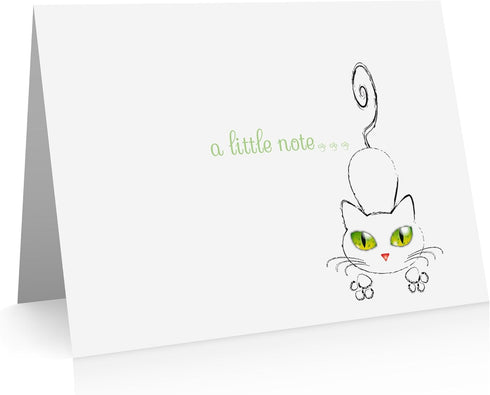 Little Notes by Comptime Cat Foldover Thank You Note Cards (24 Foldover Cards and Envelopes)