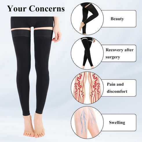 Men,20-30 MmHg Medical Thigh High Compression Socks,for Women & Support Stockings Varicose Veins Compression,Leg