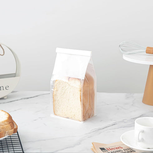 Roppolo 50 5.1 3.9 11 Inch Packing Pcs Bread Bags for Homemade Breads, x x Small White Bakery Bags with Tin Tie, Cotton