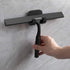 Wall(10 inch-Black) Household Squeegee for Shower Glass Doors, Silicone Shower Squeegee with Adhesive Hook, Bathroom