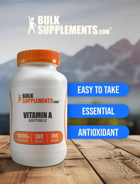 BulkSupplements.com Vitamin A 10000 IU Softgels, 365 Count for Eye & Immune Support