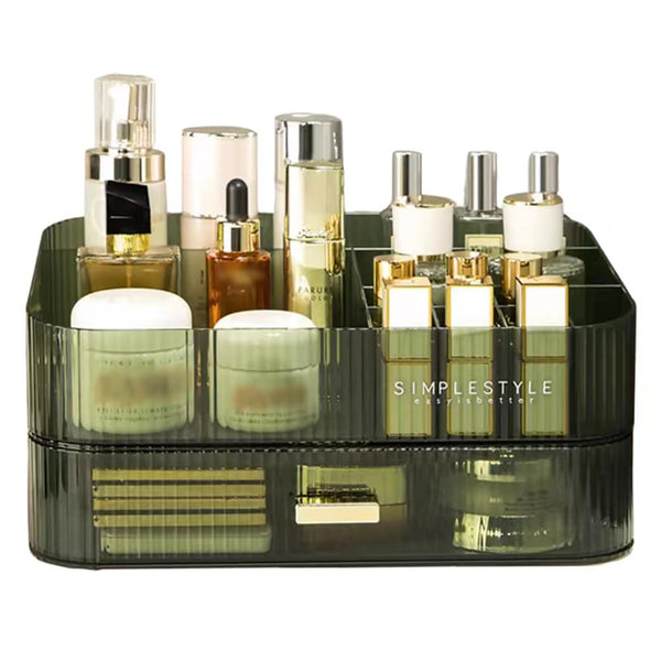 MIUOPUR Makeup Organizer with Stackable Drawers, Ideal for Desk and Dresser Countertops, Green