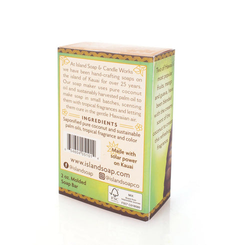 Island Soap & Candle Works Handmade Coconut Soap, Mango Coconut Guava