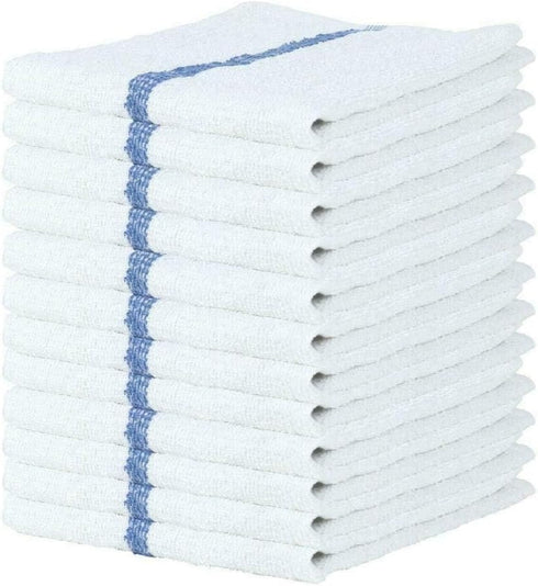 Bulk Bar Towels - 24 Pack Kitchen Dish Cleaning Cloths, Reusable Cotton for Hand Drying, Washing Dishes, Home Supplies