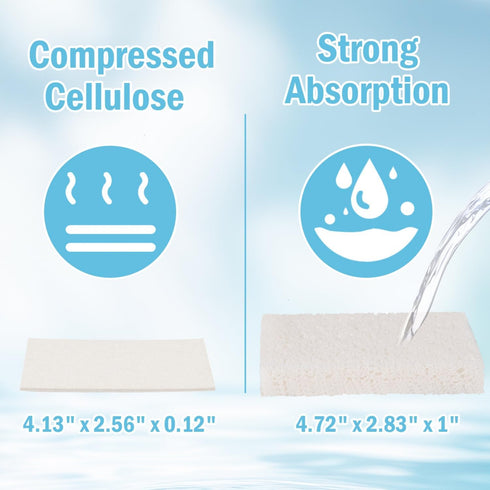 YoleShy 48 Pack White Sponges Kitchen Natural Compressed Cellulose Sponges for Dishes Bulk Non Scratch for Household