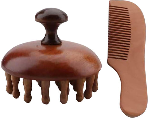 Ymcafmo Scalp Massager Brush with Bamboo Bristles, Manual Handheld Scalp Scrubber for Hair
