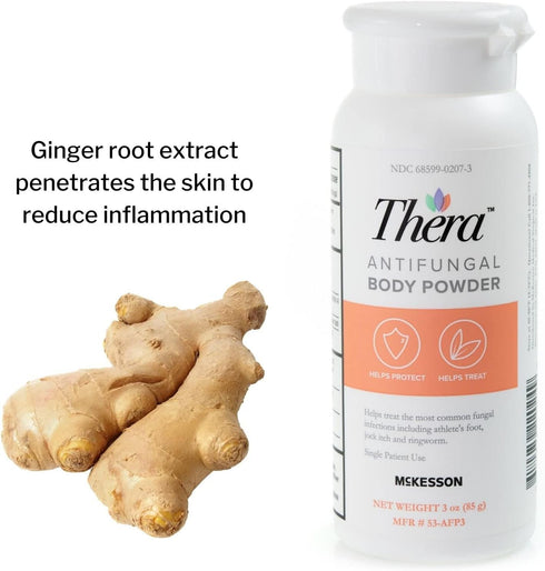 Thera Antifungal Body Powder, 2% Strength for Athlete's Foot, Jock Itch, Ringworm - 3 oz