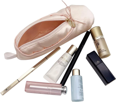 Ballet Shoe Makeup Bag, Small Portable Cosmetic Organizer for Women and Girls