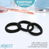 HOYOLS Cotton Hair Ties, 1.6 Inch Soft & Stretch Large Hair Bands, Nylon Fabric Ponytail Holder, 50 Pcs (Black)