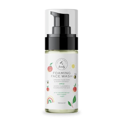 Kids Organic Foaming Face Wash, Natural Skincare for Teen Girls, Hydrating & Exfoliating Soap