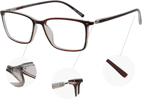 MARE AZZURO Reading Glasses Men Stylish Readers, 0.1 to 6.0 (Brown 2.25)