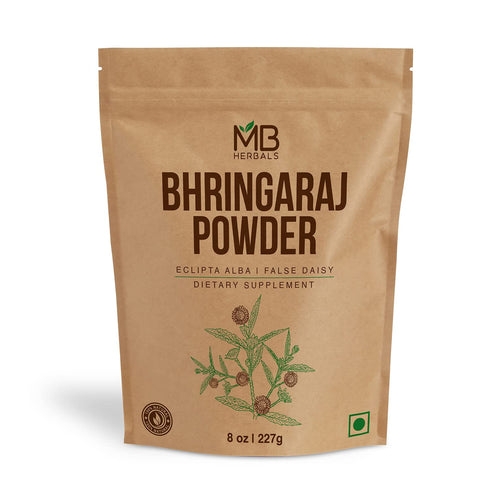 MB Herbals Pure Bhringraj Powder 227g | 8 oz | 0.5 LB | 100% Pure Eclipta alba Powder for Hair Care