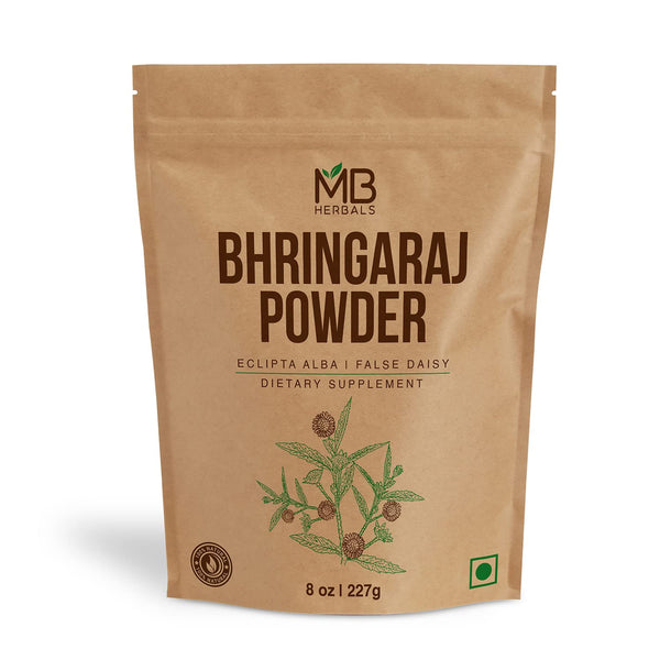 MB Herbals Pure Bhringraj Powder 227g | 8 oz | 0.5 LB | 100% Pure Eclipta alba Powder for Hair Care