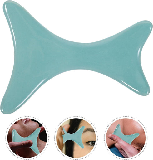 Mobestech Ceramic Guasha Massage Board Blue Body Massager Tool for Shoulder Neck Relief Spa Scraping Therapy and Full
