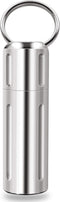 SHD Pill Holder Keychain, Titanium Waterproof Single Pill Box Container for Outdoor Travel Camping