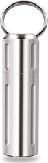 SHD Pill Holder Keychain, Titanium Waterproof Single Pill Box Container for Outdoor Travel Camping