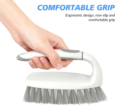 SetSail 2 Pack(Grey Heavy Duty Scrub Brush, Stiff Bristles Cleaning Brush with Non Slip Handle Shower Scrubber