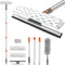 2 in 1 Window Squeegee & Washable Duster, Long Sturdy Handle Home Cleaning Kit for High Glass Windows