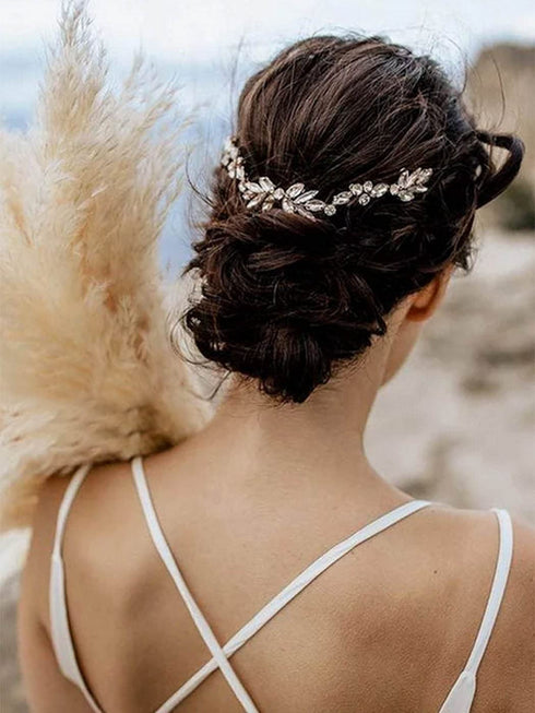 Unicra Bridal Hair Combs Wedding Crystal Headpieces Accessories for Brides (Gold).