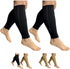 HealthyNees Footless 15-20 mmHg Zipper Compression Leg Calf Shin Sleeve 2 Pairs (Black