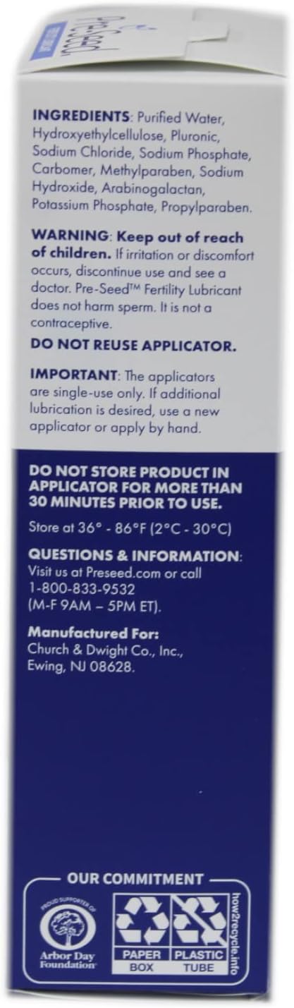 Pre-Seed Lubricant for Enhanced Comfort