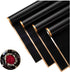 OPHRBU 20Sheets Gold Edge Flower Wrapping Paper, Waterproof Floral Packaging, DIY Crafts, Gift Box for Wedding (Black)