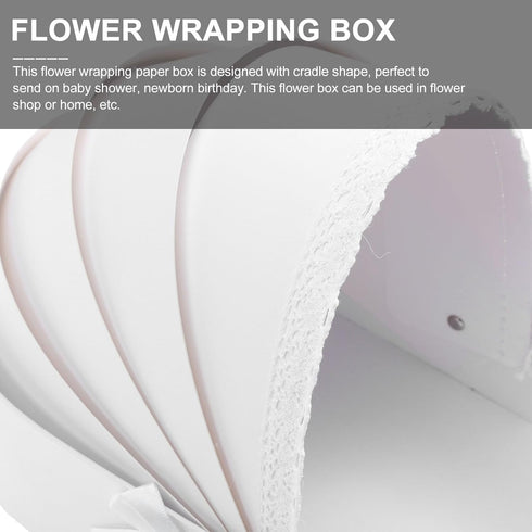 Packing, Packaging Cabilock Shower Floral Arrangement Box with Fresh Flower White Paper Wrapping Box for Newborn