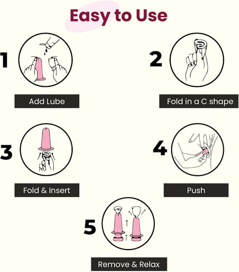 Set SHORDY Applicator Tool for Menstrual Cups for Easy Insertion with Lube Gel, Reusable Period Cup Applicator Copa