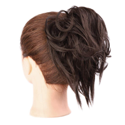 Lativ Messy Hair Bun Scrunchies Extension, Brown Hair Accessories with Elastic Rubber Band for Women Girls