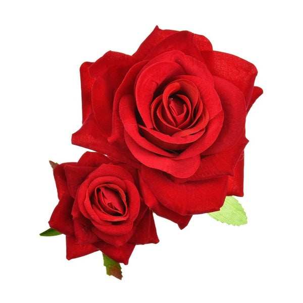 Rose Flower Hair Clip, 3D Red Roses Hair Accessories for Girls Women, Wedding Hair Clip