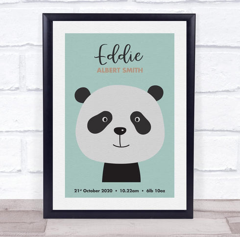 The Card Zoo New Baby Birth Details Nursery Christening Cute Koala Face Keepsake Gift Print