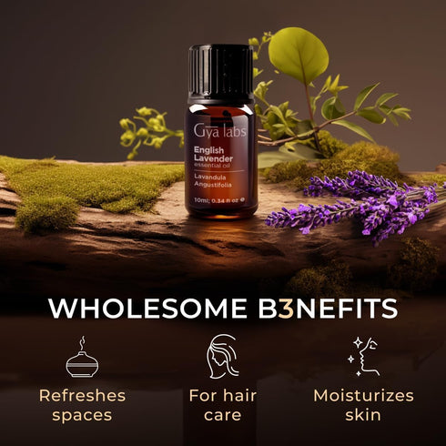 Set Set 2x0.34 oz Lavender Oil Essential Oil for Diffuser & Sandalwood Essential Oils for Diffuser - Aromatherapy Grade