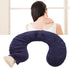 Jauarta U Shaped Hot Water Bottle Warm Neck Soft Rubber Hot Water Bag with Detachable Cloth Cover (Navy Blue)