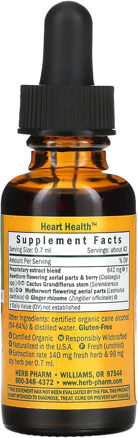 Herb Pharm Heart Health Liquid Herbal Formula with Hawthorn for Cardiovascular Support - 1 Ounce (FCACT01)