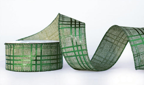 Wired Christmas Ribbon Plaid Set 2.5 Inch 4 Rolls 24 Yards for Decorating Trees, Gift Wrapping, Wreaths, Bows