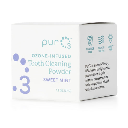 PurO3 Ozonated Ozone 37g Toothpaste Powder Fluoride Free Organic Remineralizing Tooth & Gum Cleaning Natural Teeth