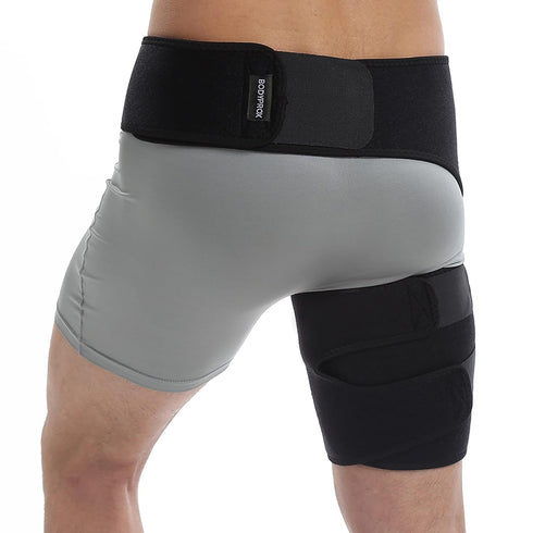 Bodyprox Groin Wrap - Adjustable Support for Hip, Groin, Hamstring, Thigh, and Sciatic Nerve Pain Relief