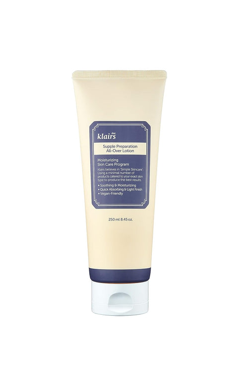 DearKlairs Supple Preparation All-Over Lotion | Daily Face & Body Moisturizer for Sensitive Skin, 250ml