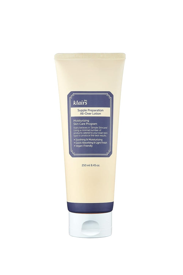 DearKlairs Supple Preparation All-Over Lotion | Daily Face & Body Moisturizer for Sensitive Skin, 250ml