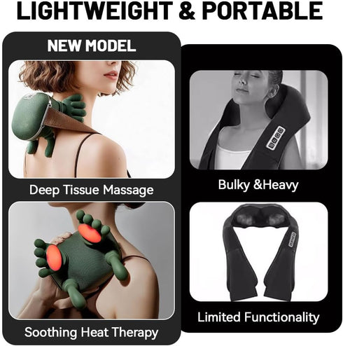 Xpudding 4D Shoulder and Neck Massager, Bionic Heated Massager with Fingers, Kneading Massage, Deep Tissue and Back