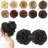 MORICA 2PCS Messy Bun Hair Piece, Fake Hair Messy Bun Scrunchies for Thin Hair, Curly Wavy Synthetic Chignon Ponytail