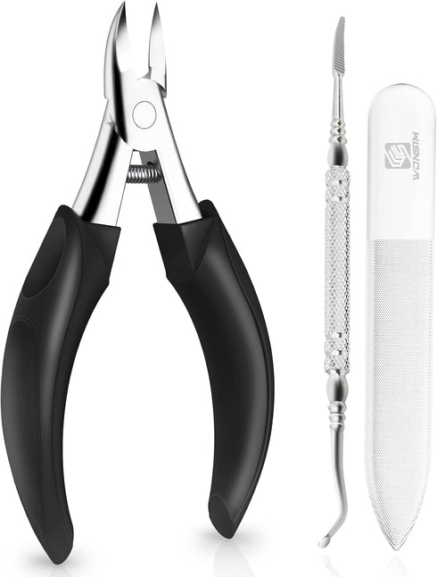 Toenail Clippers, Professional Podiatrist Grooming Tool for Thick or Ingrown Nails, Stainless Steel Sharp Curved Blade