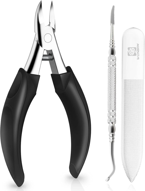 Toenail Clippers, Professional Podiatrist Grooming Tool for Thick or Ingrown Nails, Stainless Steel Sharp Curved Blade
